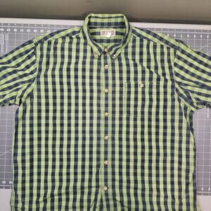 Duluth Trading Ombre Shirt Mens XXL Plaid Check Stripe Work Casual Blue Green